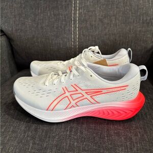 NEW ASICS Gel Ortholite Women's Athletic Shoes; White and Neon Pink. Size 8 1/2.